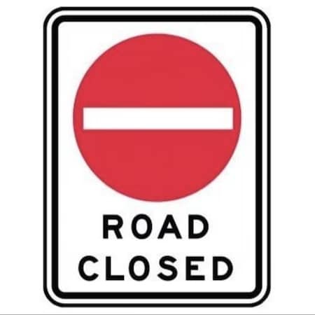 Accuform TRAFFIC SIGN  ROAD CLOSED 48 in  X 36 in FRR383RA
